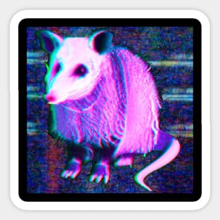 vaporwave Opossum Sticker